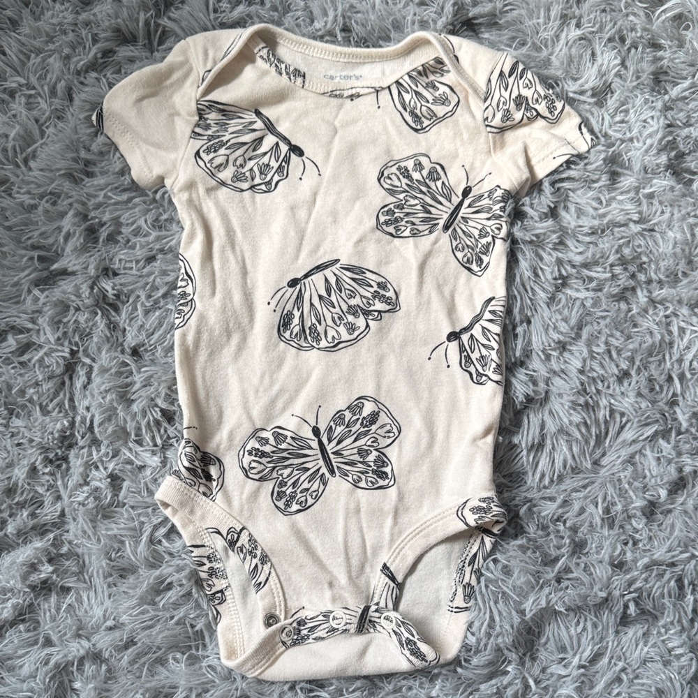 Carter's Cream Butterfly Print Bodysuit